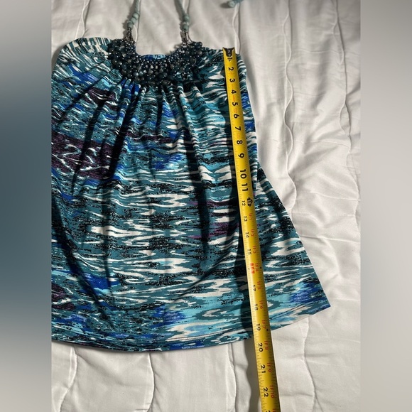 Wet Seal Blue Green Sequin Halter Dress - Picture 9 of 9